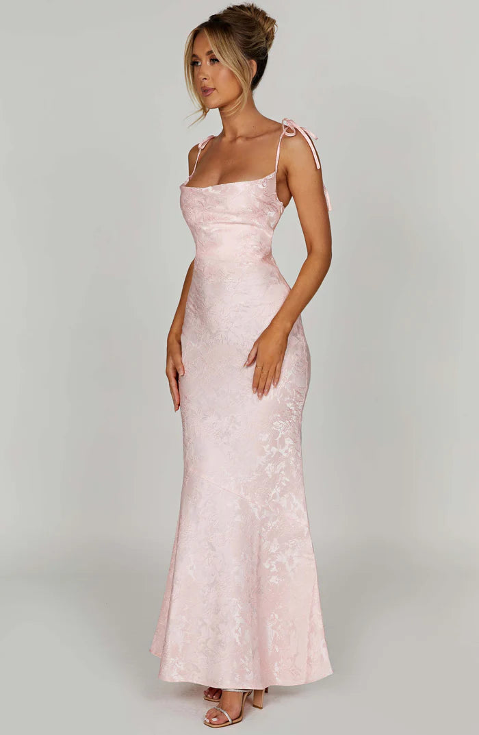 Alpina | Women's Strappy Square Neck Flowy Wedding Guest Dress