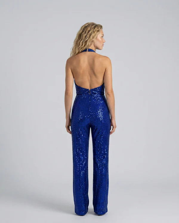 Altagracia | Women's Halter Neck Wide Leg Backless Jumpsuit