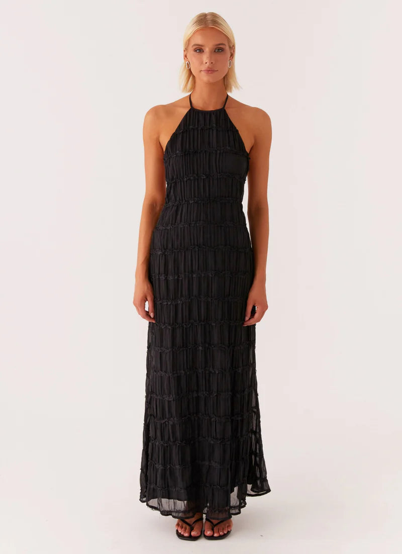 Altair | Women's Pleated Sleeveless Halter Neck Maxi Dress