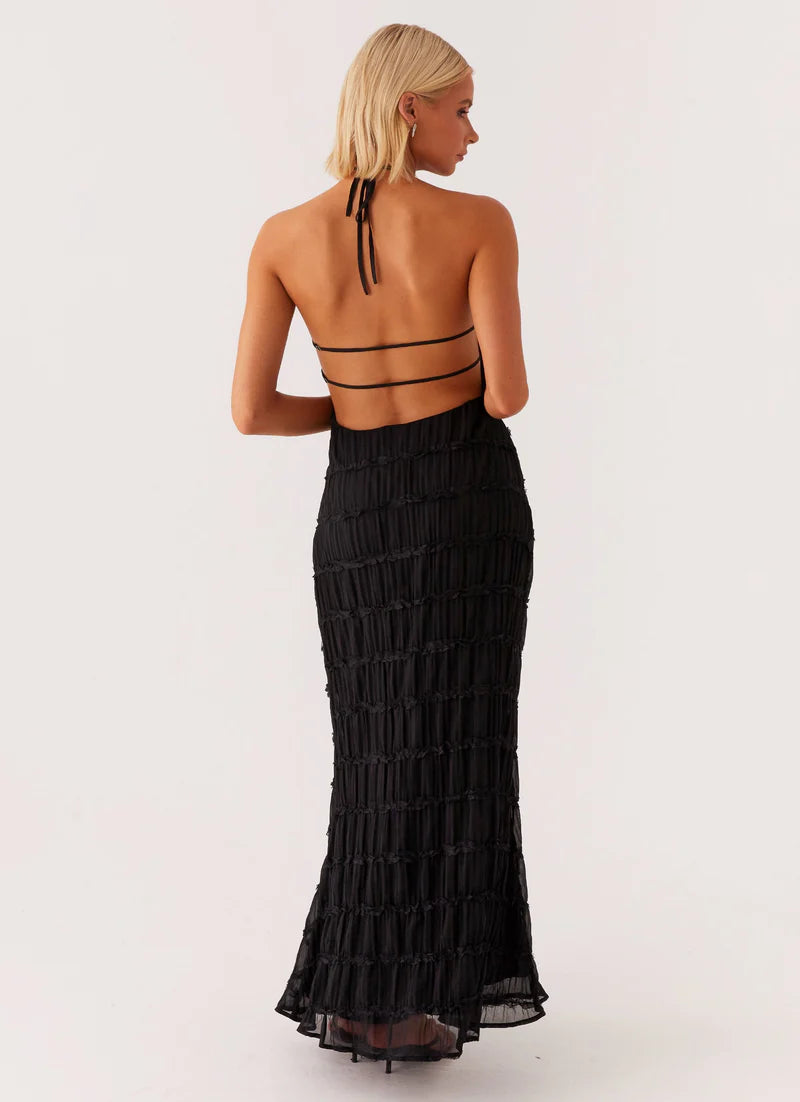 Altair | Women's Pleated Sleeveless Halter Neck Maxi Dress