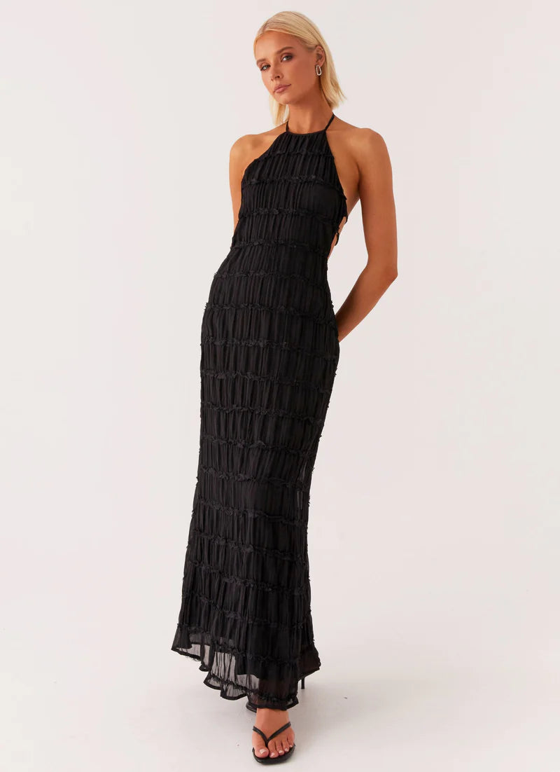 Altair | Women's Pleated Sleeveless Halter Neck Maxi Dress