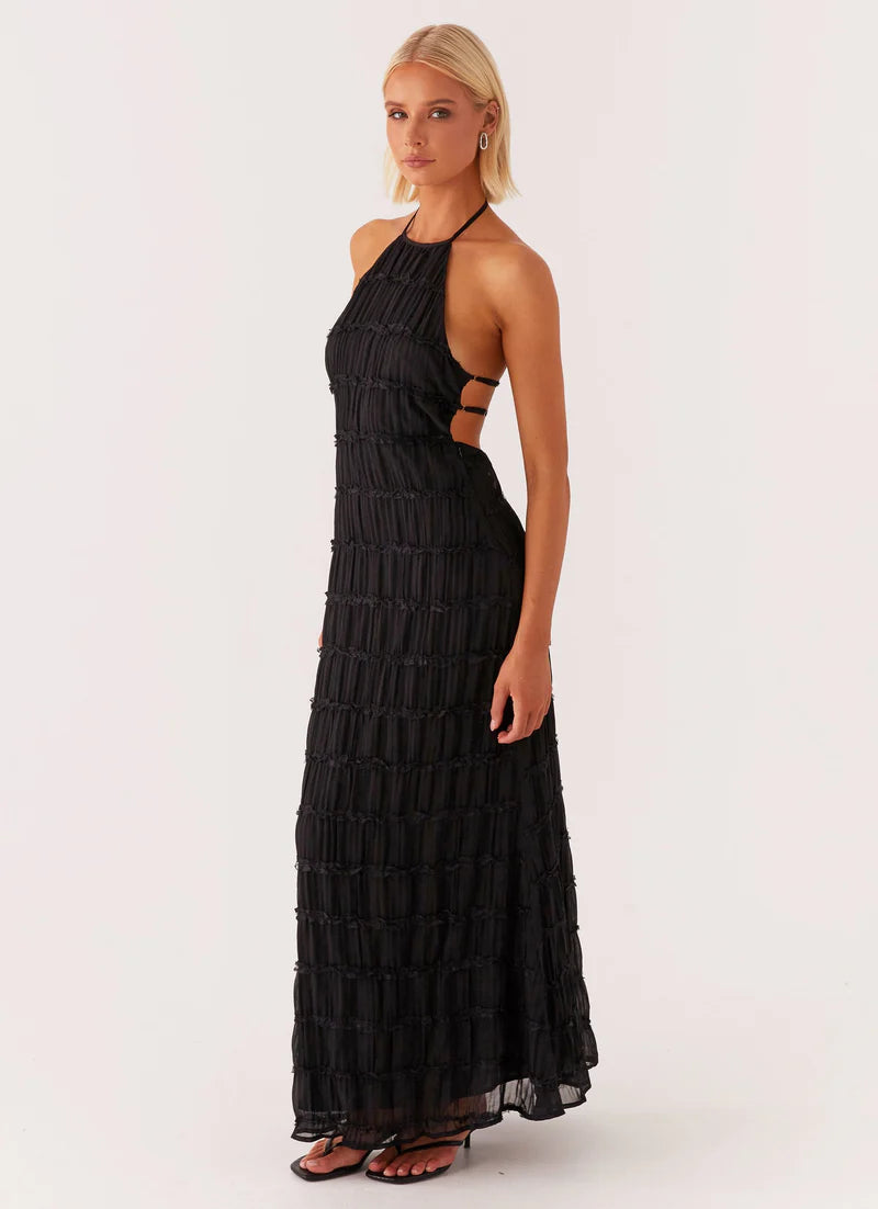 Altair | Women's Pleated Sleeveless Halter Neck Maxi Dress