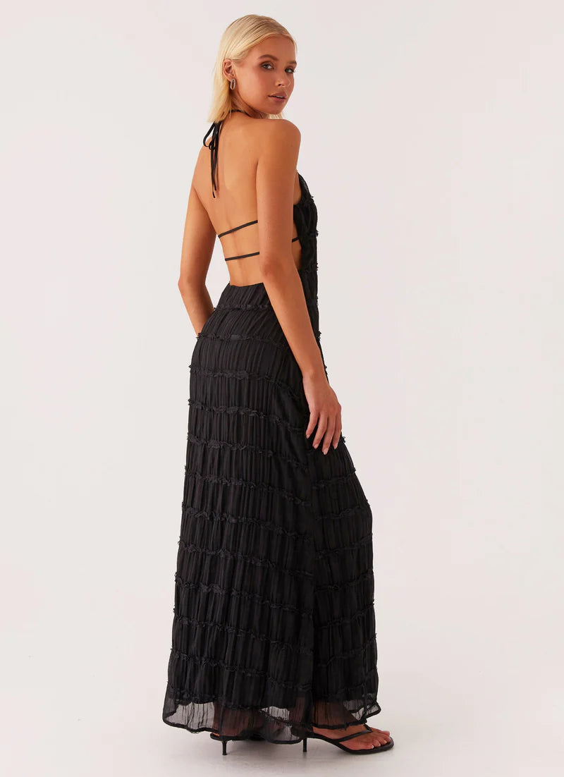 Altair | Women's Pleated Sleeveless Halter Neck Maxi Dress