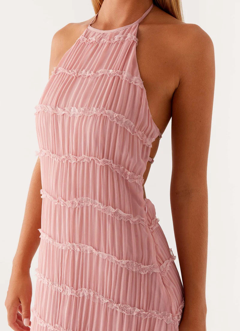 Altair | Women's Pleated Sleeveless Halter Neck Maxi Dress