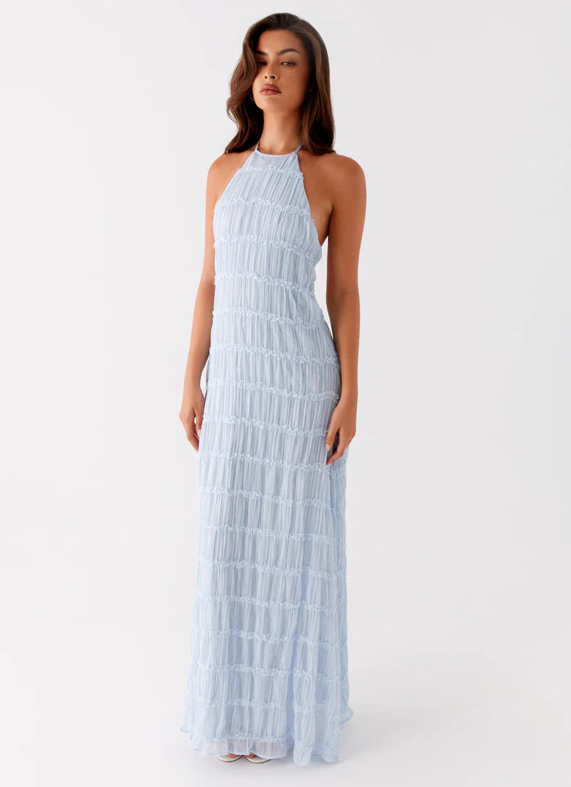 Altair | Women's Pleated Sleeveless Halter Neck Maxi Dress