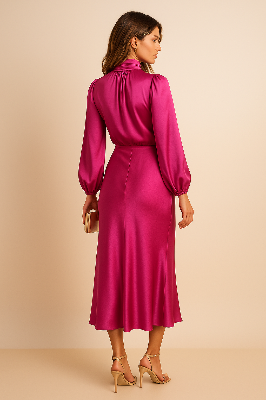 Alycia | Women’s Long Sleeve High Neck Grad Party Dress