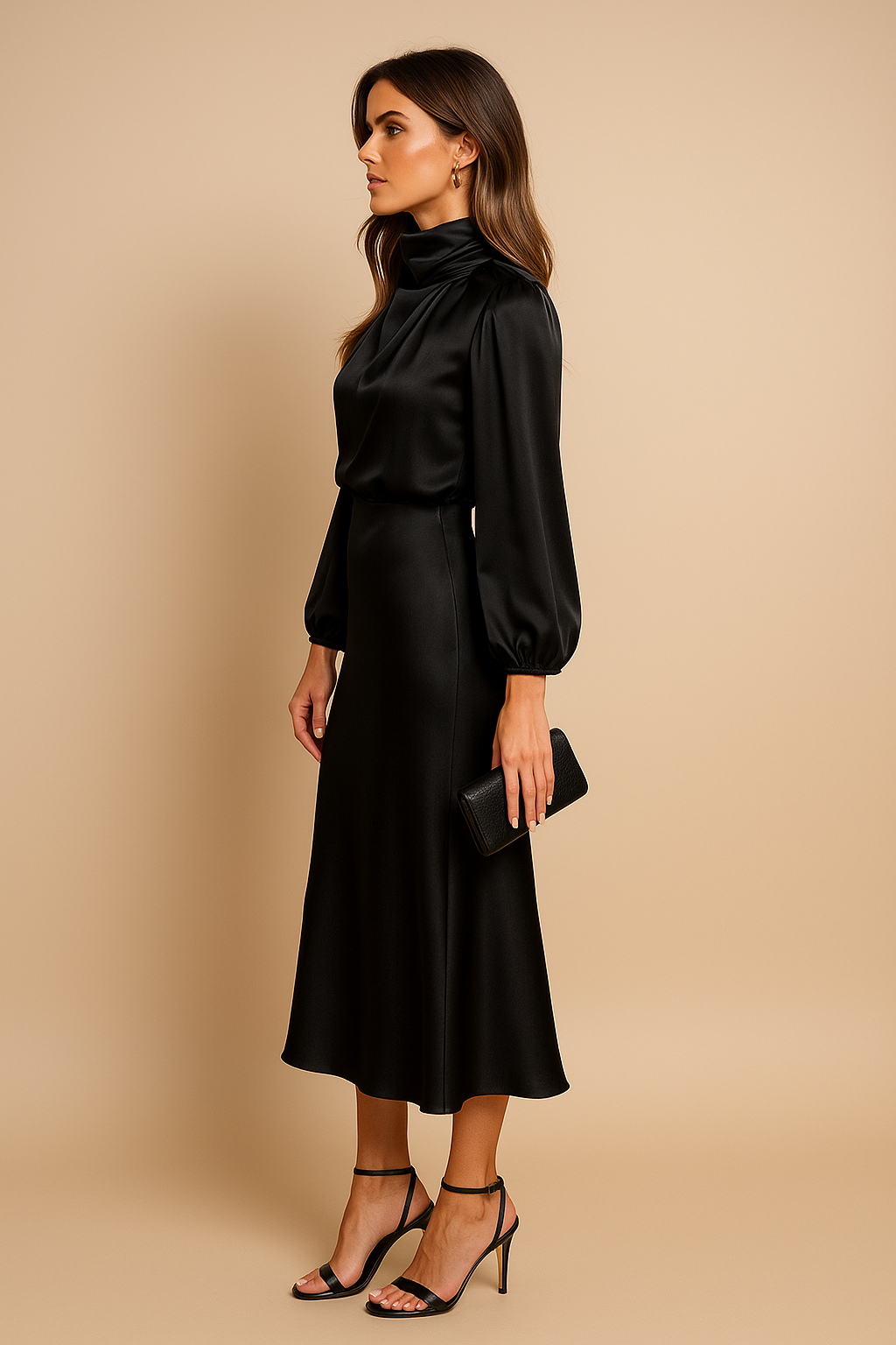 Alycia | Women’s Long Sleeve High Neck Grad Party Dress
