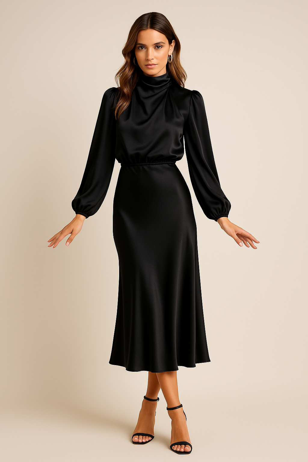 Alycia | Women’s Long Sleeve High Neck Grad Party Dress