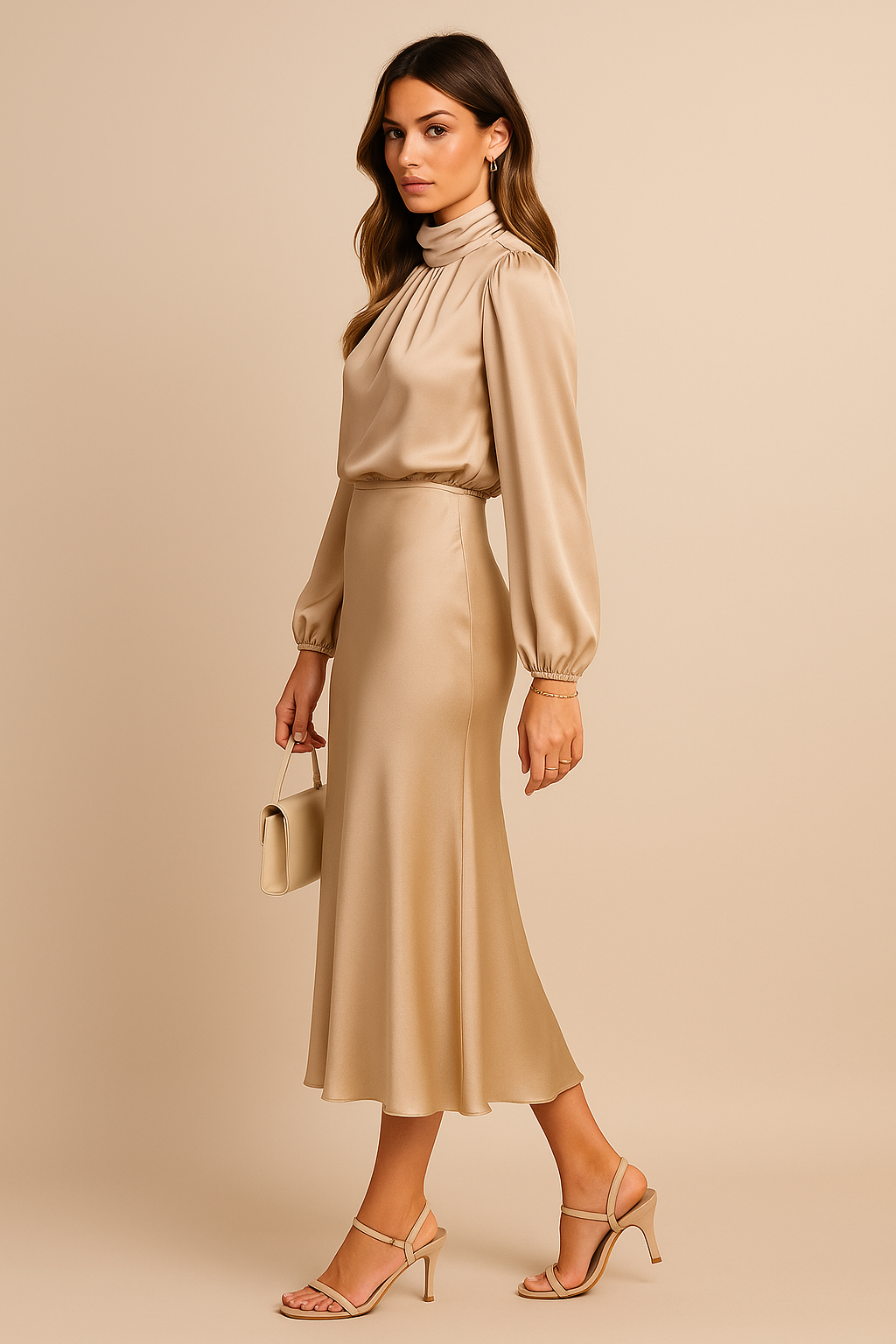 Alycia | Women’s Long Sleeve High Neck Grad Party Dress