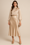 Alycia | Women’s Long Sleeve High Neck Grad Party Dress