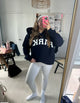 Navy With White Letters