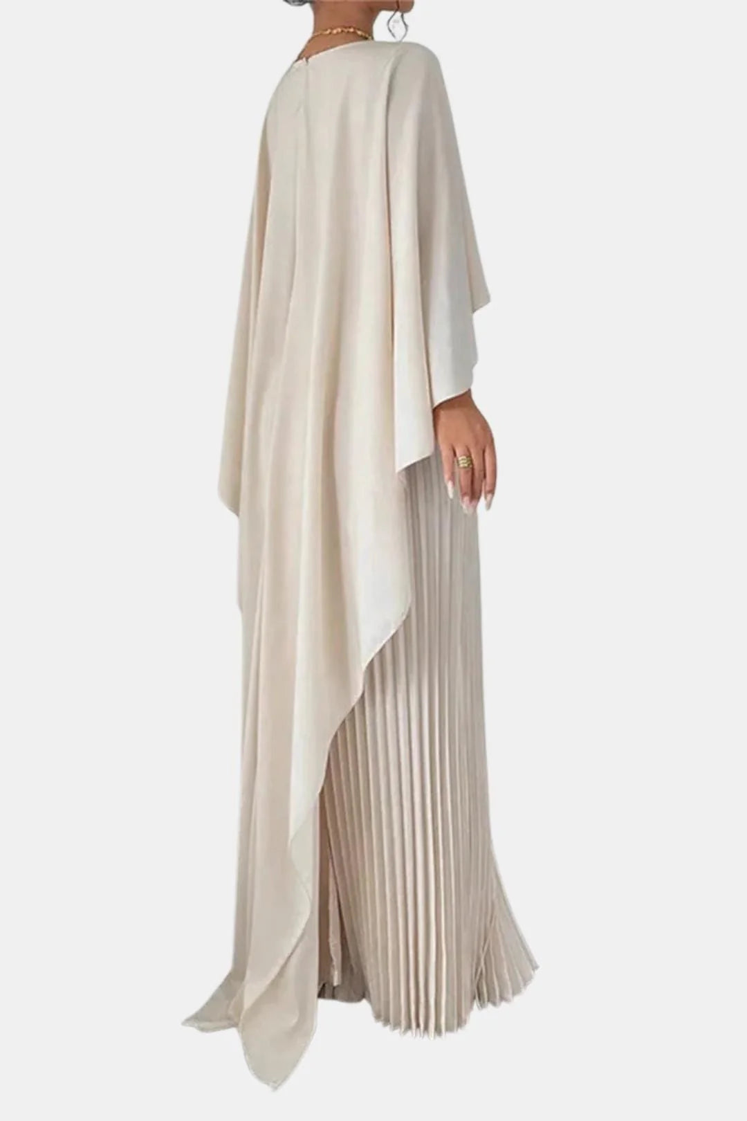 Amabel | Women's Flowy Pleated High Neck Wedding Guest Maxi Dress