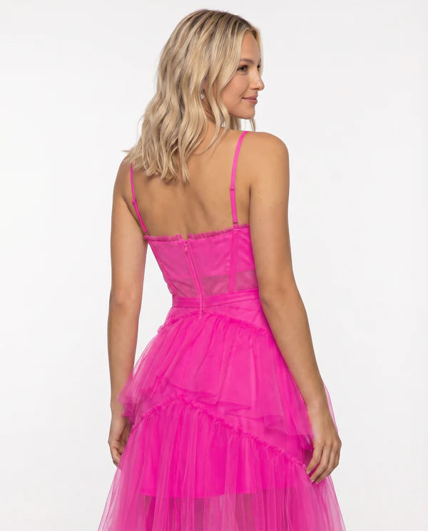 Amada | Women's Corset Sleeveless Tiered Ruffle Wedding Guest Dress
