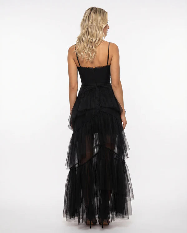 Amada | Women's Corset Sleeveless Tiered Ruffle Wedding Guest Dress
