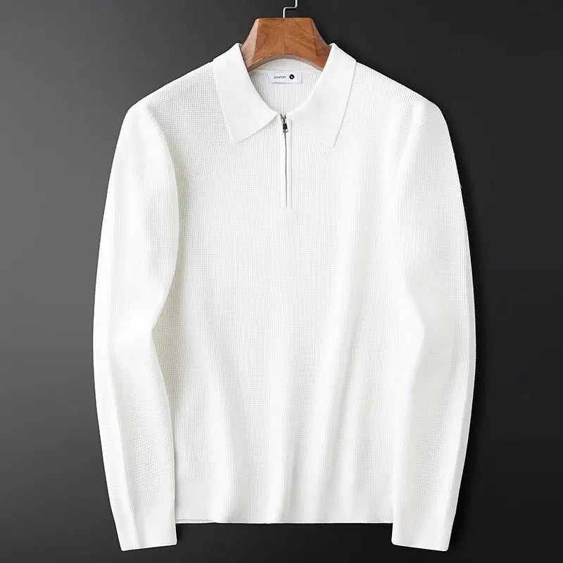 Amadeus | Men's Collared Long Sleeve Zip Front Fitted Shirt