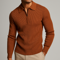 Amadeus | Men's Collared Long Sleeve Zip Front Fitted Shirt