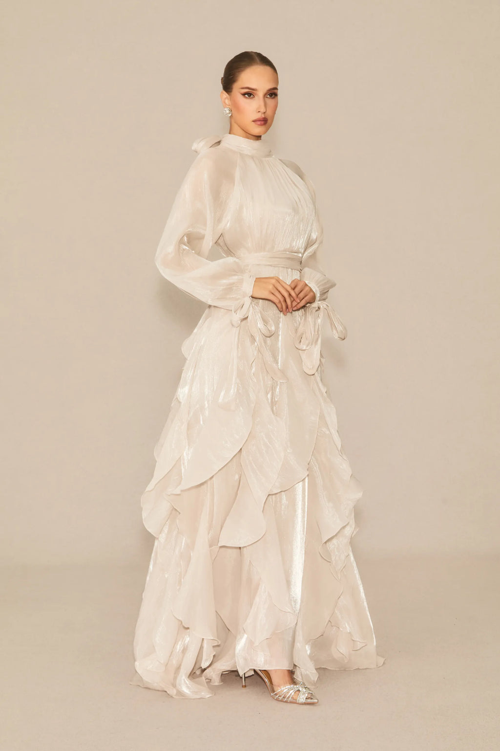 Amalfi | Women’s Mock Neck Ruffle Tiered Flowy Maxi Dress
