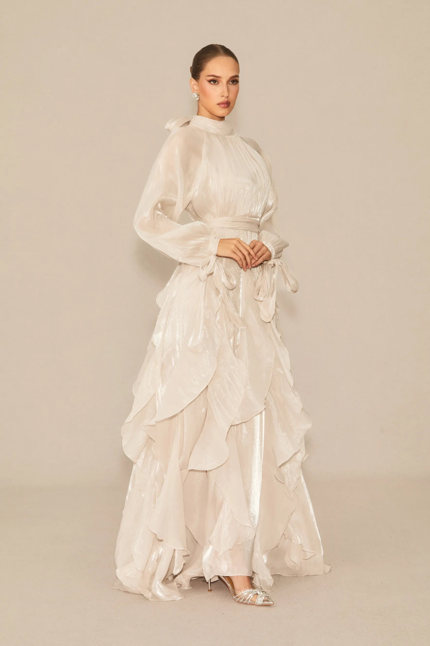 Amalfi | Women’s Mock Neck Ruffle Tiered Flowy Maxi Dress