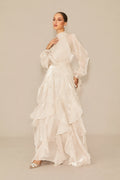 Amalfi | Women’s Mock Neck Ruffle Tiered Flowy Maxi Dress