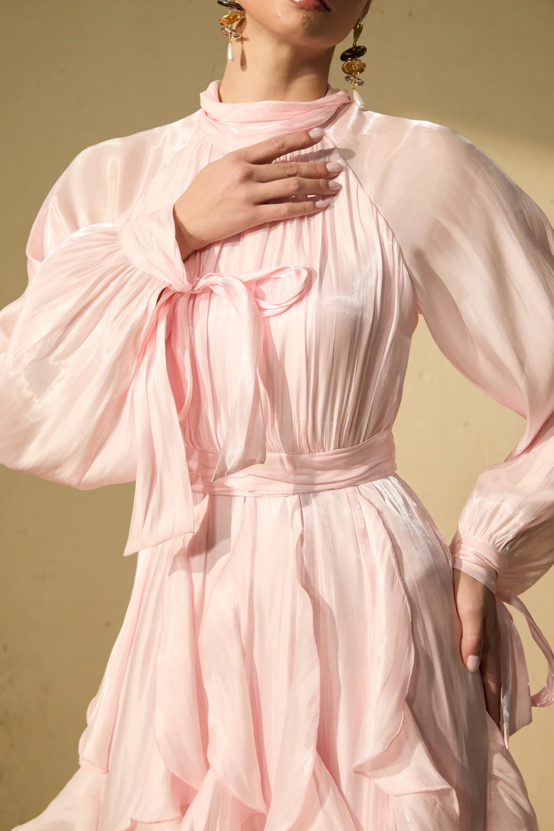 Amalfi | Women’s Mock Neck Ruffle Tiered Flowy Maxi Dress