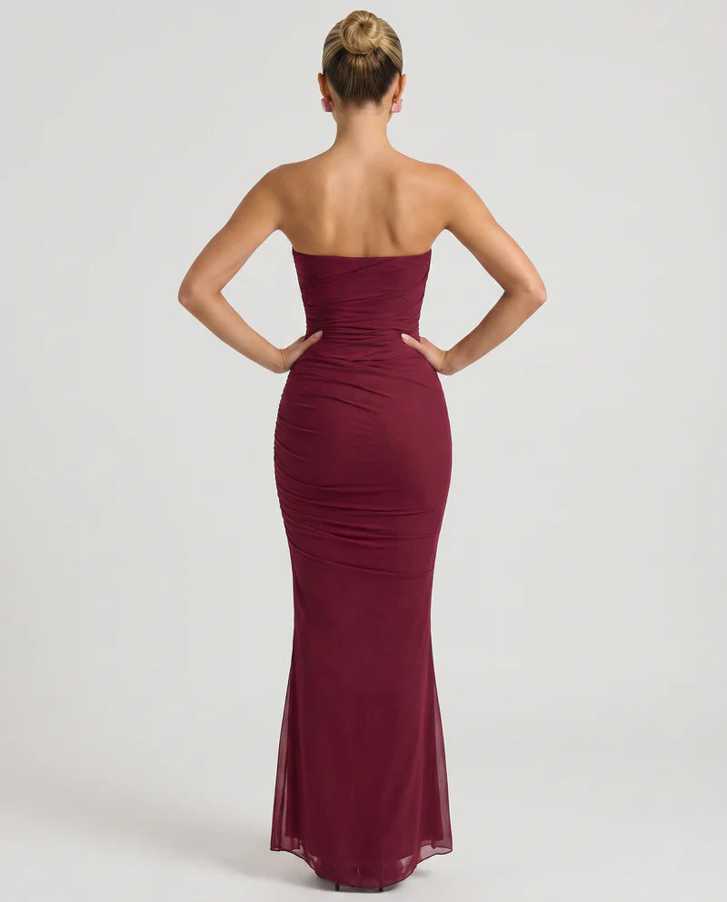 Amaliya | Women's Ruched Sleeveless Wedding Guest Maxi Dress