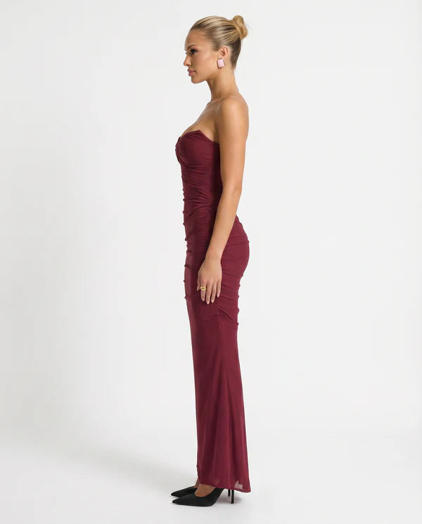Amaliya | Women's Ruched Sleeveless Wedding Guest Maxi Dress
