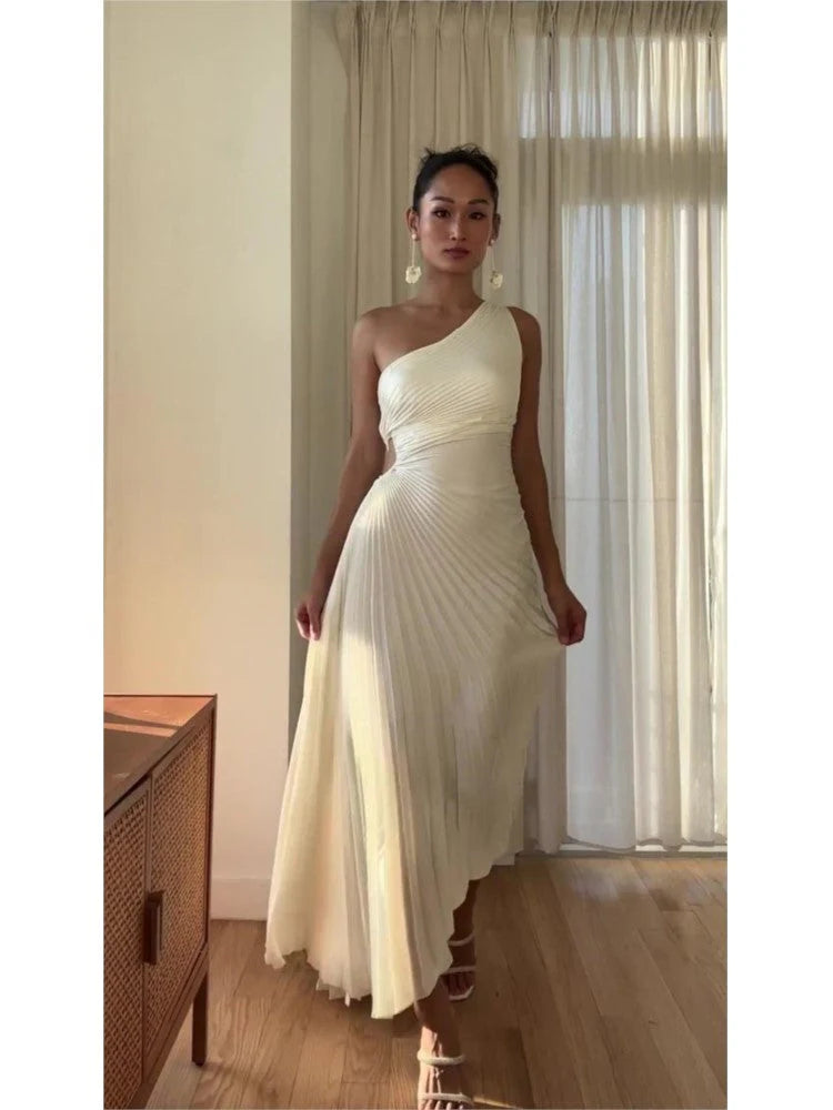 Amberly | Women's Cut Out One Shoulder Wedding Guest Dress