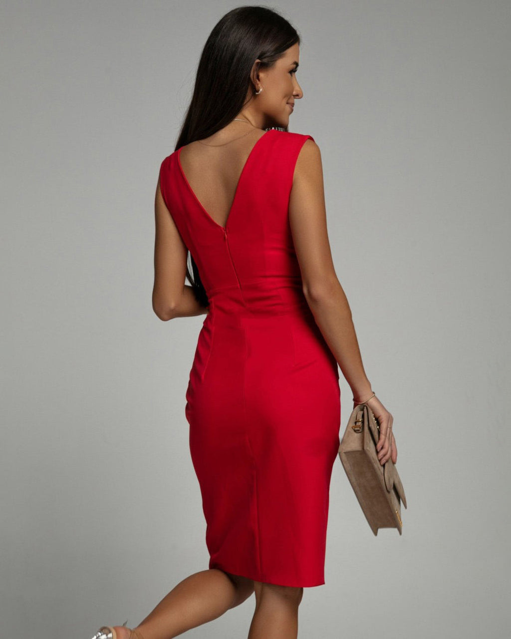 Amberly | Women's V Neck Sleeveless Grad Party Dress