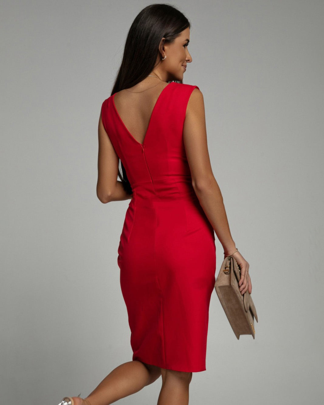 Amberly | Women's V Neck Sleeveless Grad Party Dress