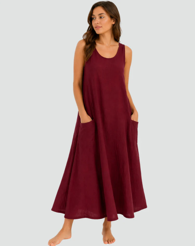 Ameerah | Women’s Sleeveless Scoop Neck Summer Maxi Dress