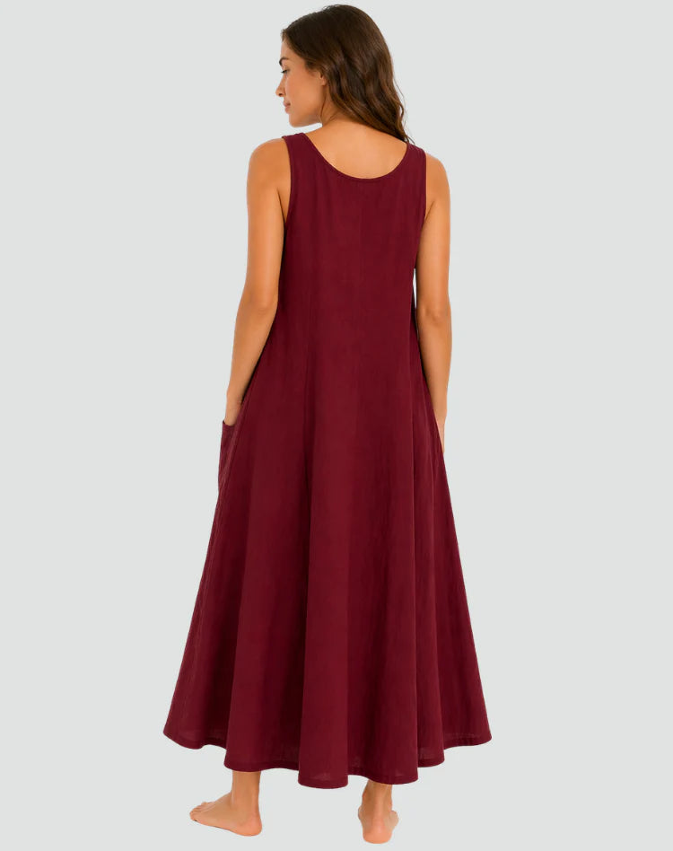 Ameerah | Women’s Sleeveless Scoop Neck Summer Maxi Dress