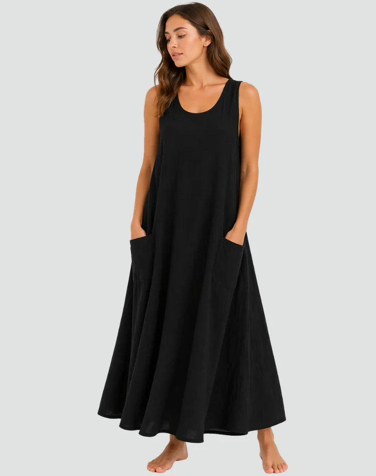 Ameerah | Women’s Sleeveless Scoop Neck Summer Maxi Dress