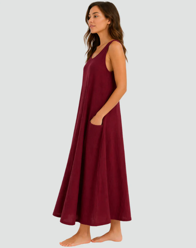 Ameerah | Women’s Sleeveless Scoop Neck Summer Maxi Dress