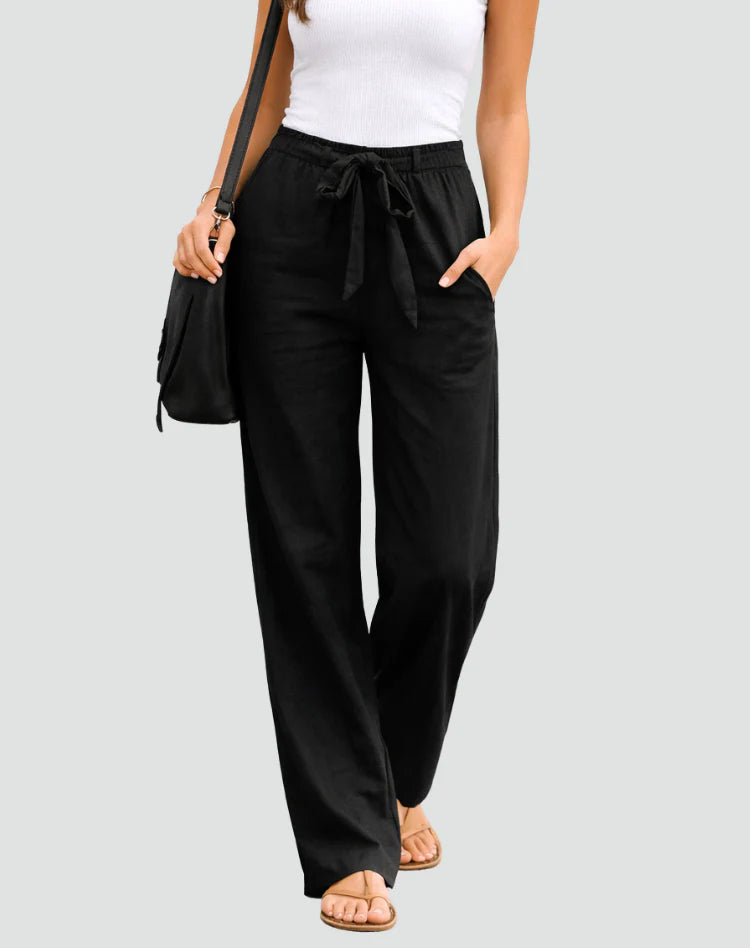 Amethyst | Women’s Drawstring High Rise Straight Leg Pants