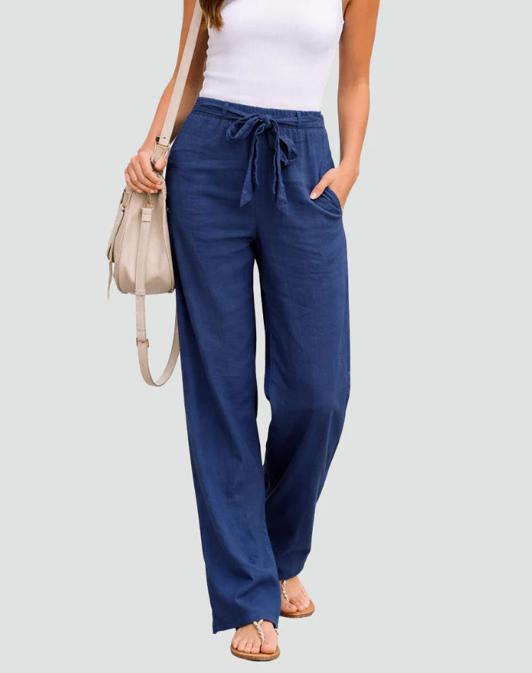 Amethyst | Women’s Drawstring High Rise Straight Leg Pants