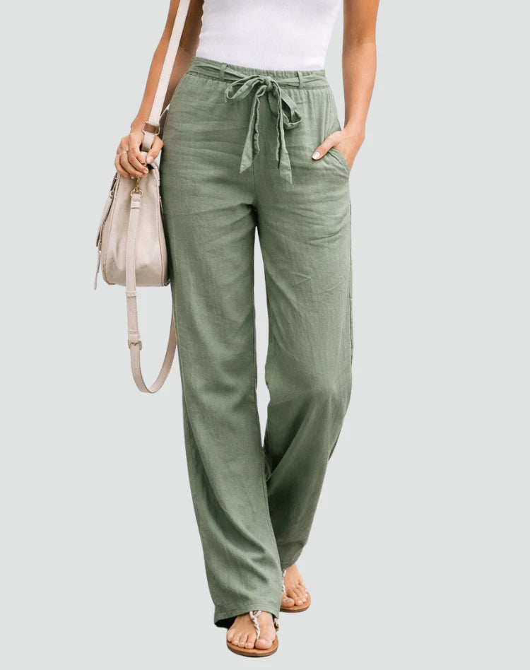 Amethyst | Women’s Drawstring High Rise Straight Leg Pants