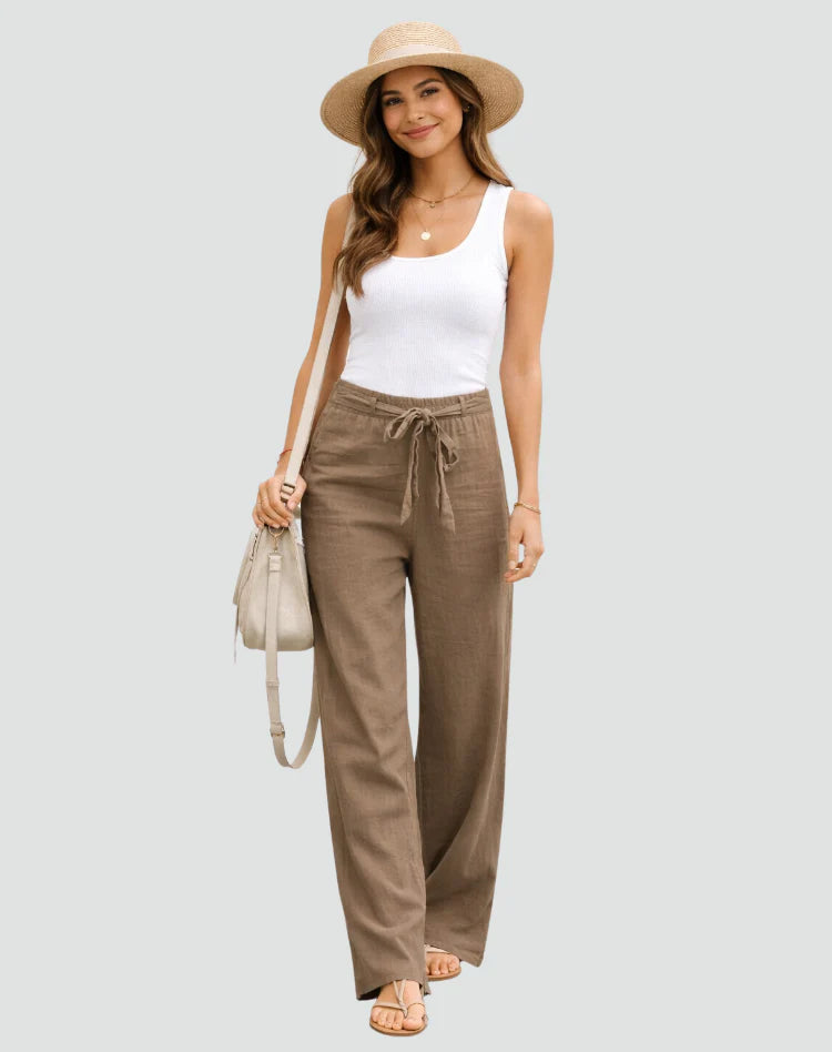 Amethyst | Women’s Drawstring High Rise Straight Leg Pants