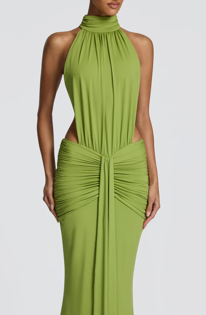 Amirah | Women’s Open Back Sleeveless Halter Neck Maxi Dress