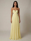 Amiya | Women's Pleated Strappy Sleeveless Wedding Guest Dress
