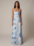 Amoret | Women's Printed A Line Sleeveless Wedding Guest Dress