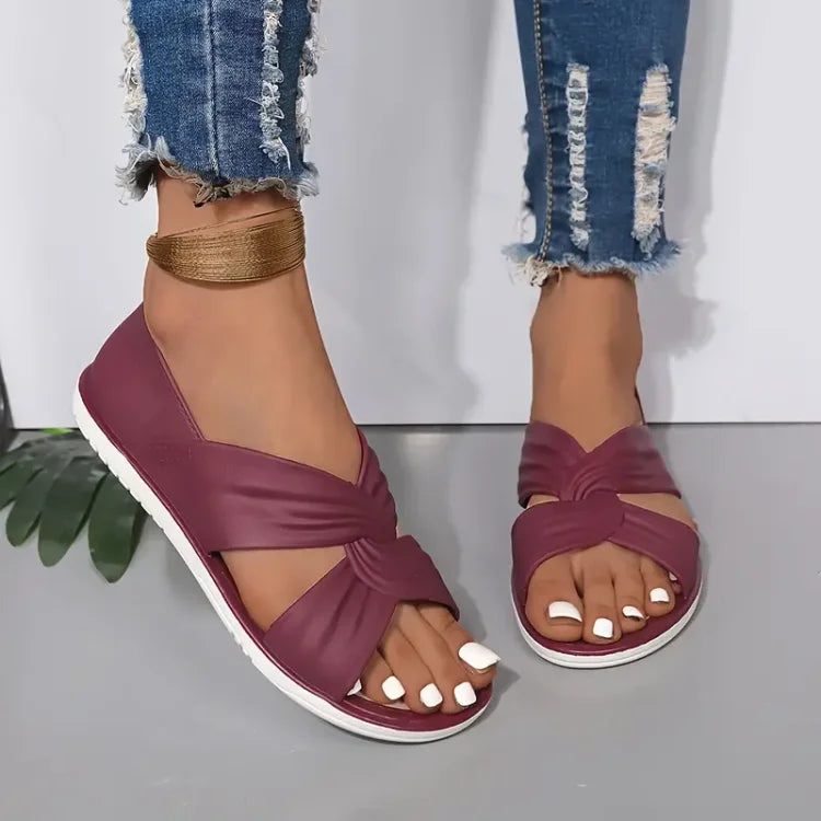 Amparo | Women's Open Toe Criss Cross Strap Summer Sandals
