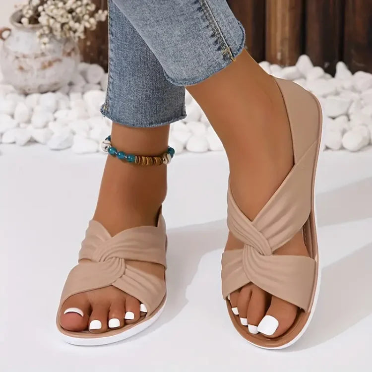 Amparo | Women's Open Toe Criss Cross Strap Summer Sandals