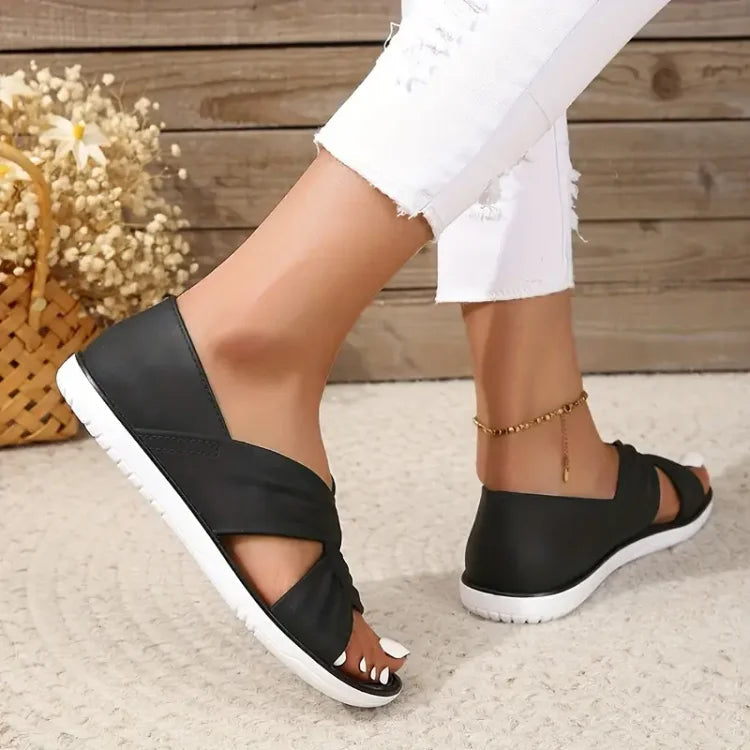 Amparo | Women's Open Toe Criss Cross Strap Summer Sandals