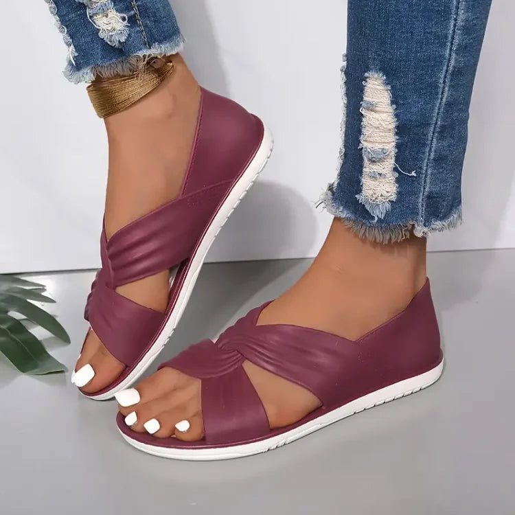 Amparo | Women's Open Toe Criss Cross Strap Summer Sandals