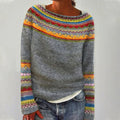 Anabell | Women's Patterned Round Neck Long Sleeve Sweater