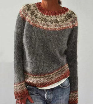 Anabell | Women's Patterned Round Neck Long Sleeve Sweater