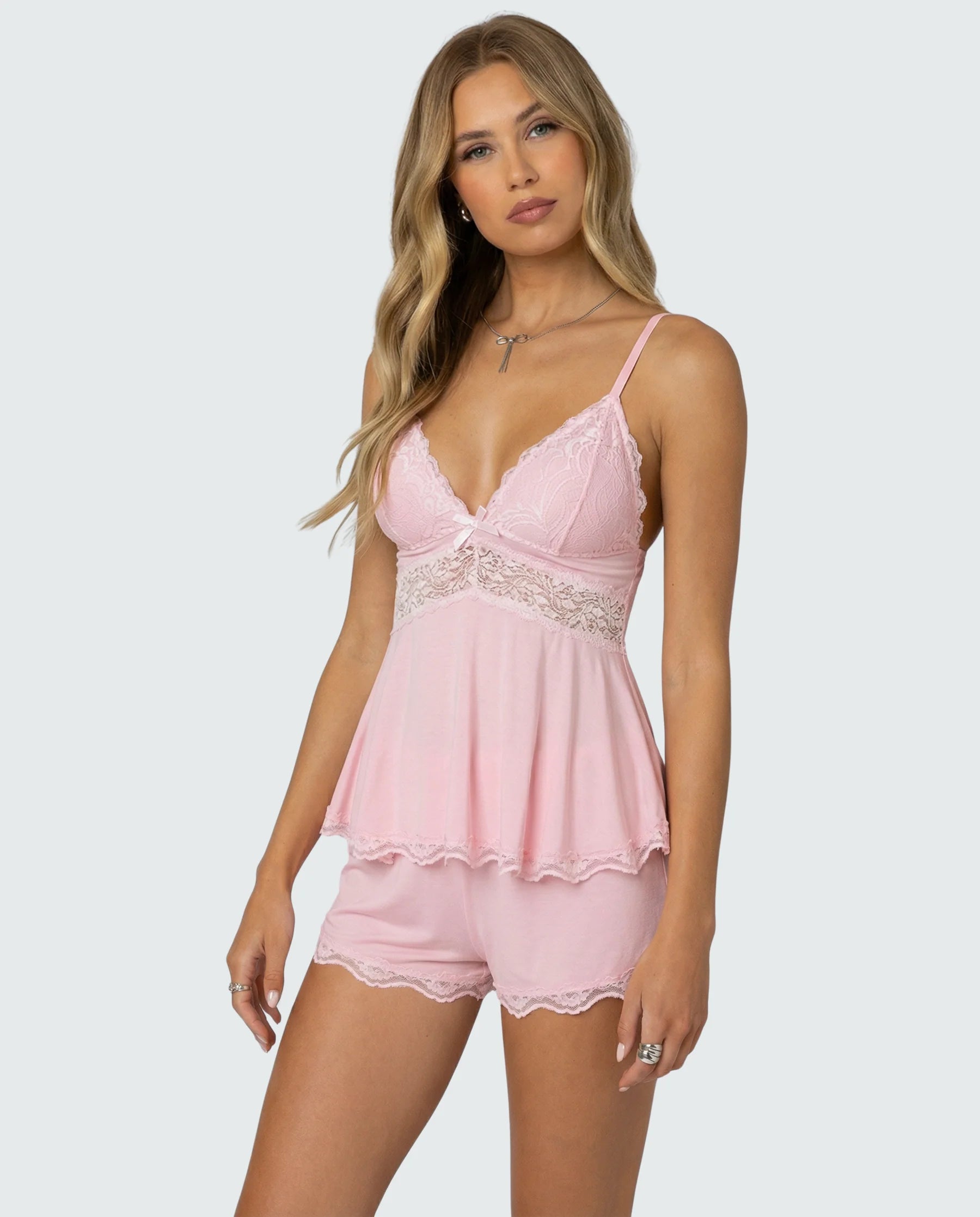 Anabella | Women's Sleeveless V Neck Relaxed Fit Two Piece Set