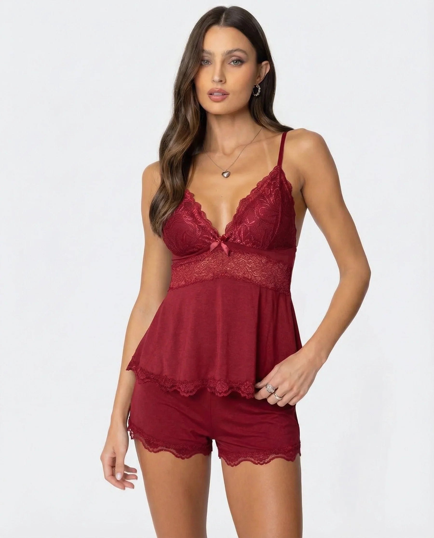 Anabella | Women's Sleeveless V Neck Relaxed Fit Two Piece Set