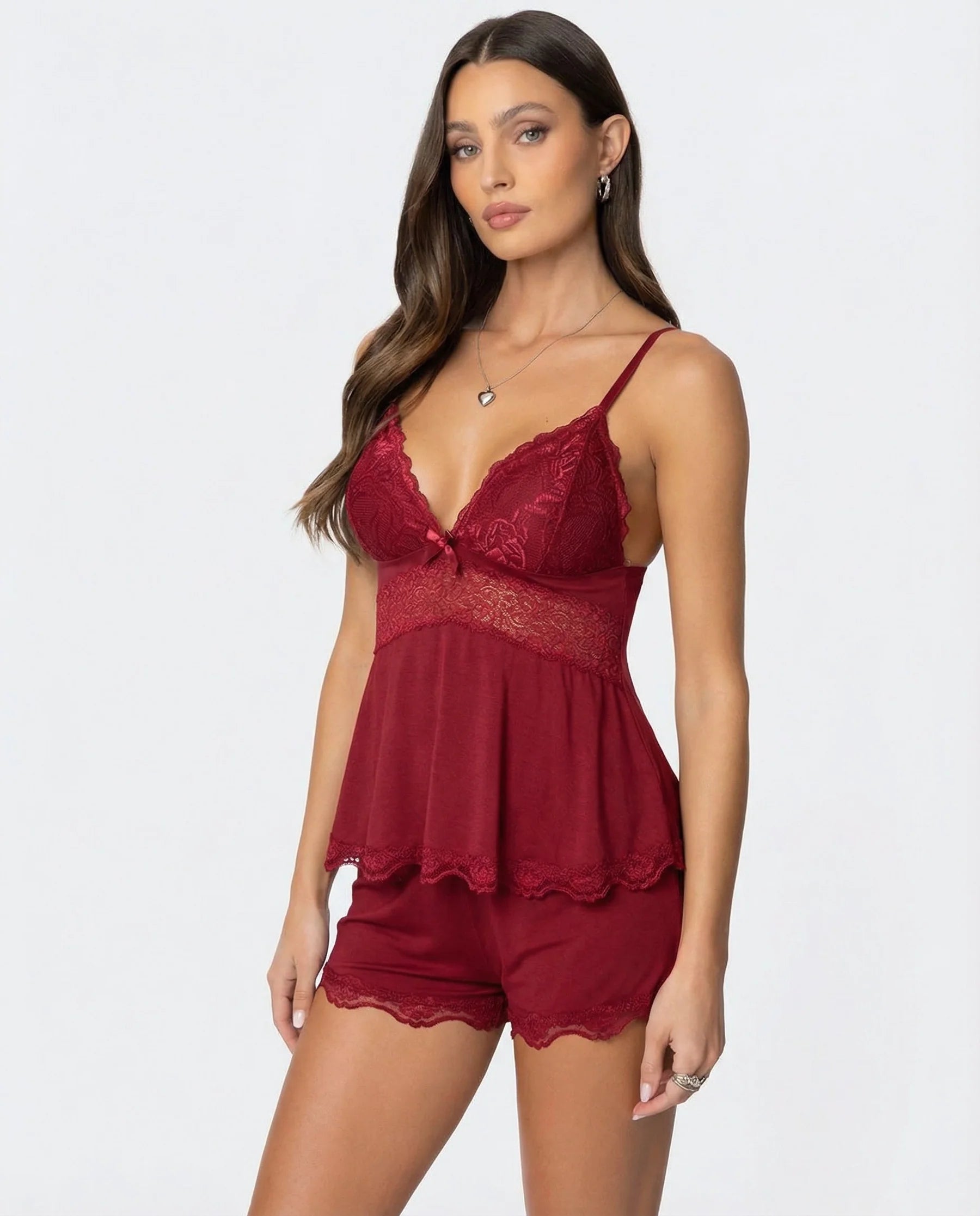 Anabella | Women's Sleeveless V Neck Relaxed Fit Two Piece Set