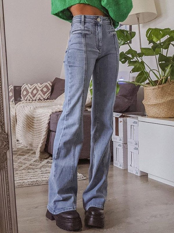 Anastasia | Women's Star Patch High Rise Blue Jeans